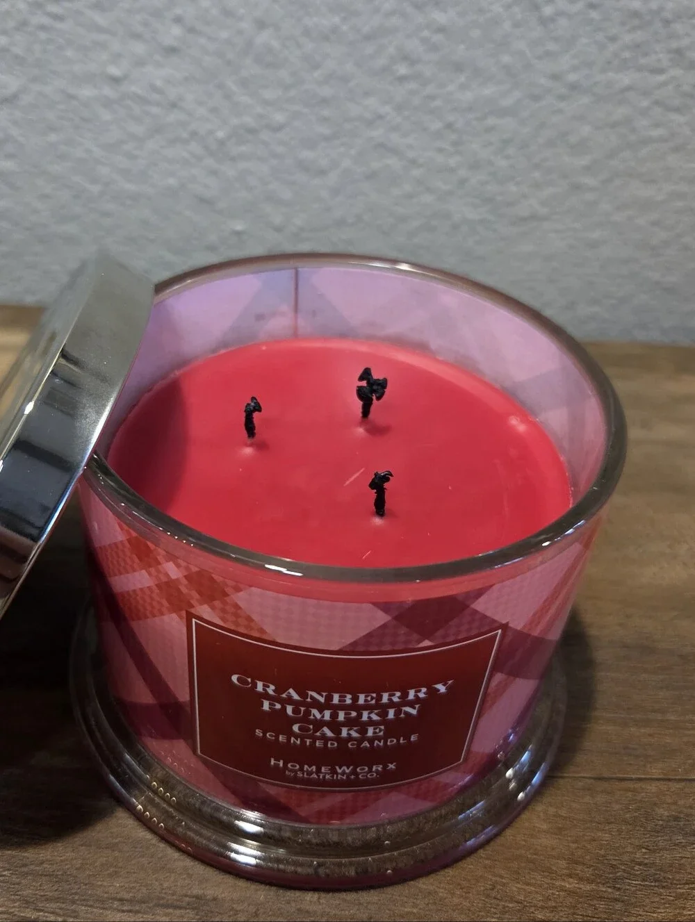 Homeworx Cranberry Pumpkin Cake Candle 3-Wick ~Tested